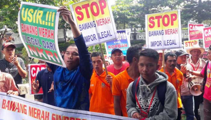 Bawang Merah Impor Masuk, Petani Demo