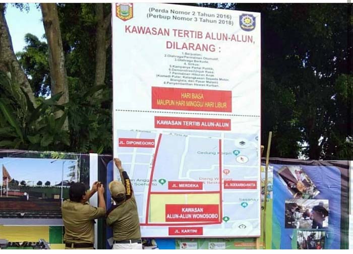 Pedagang Dilarang Berjualan di Alun-alun