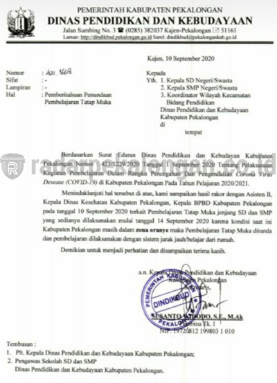 Contoh Surat Edaran Sekolah Tatap Muka Nusagates